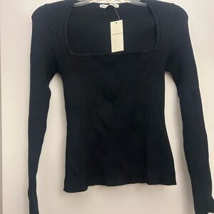 Abercrombie Black Ribbed Long Sleeve Top - New with Tags